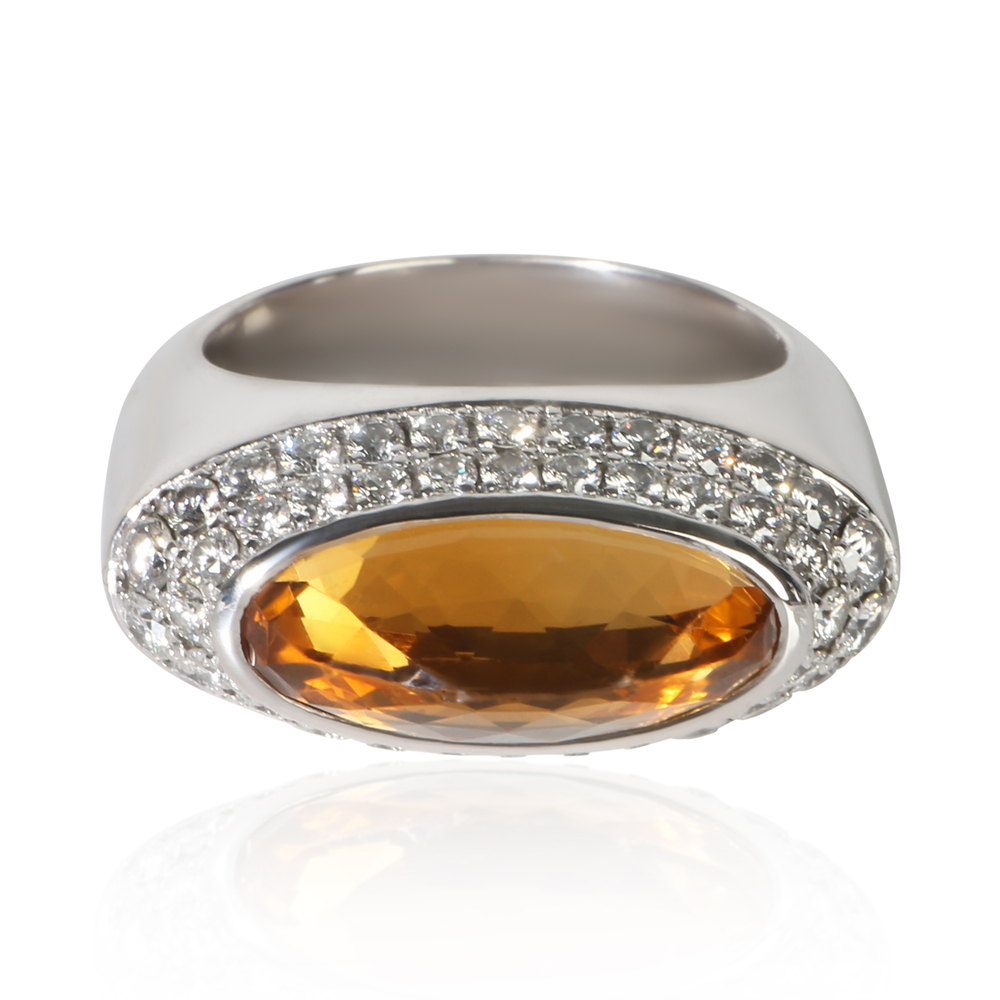 Chopard White Gold Citrine and Diamond Cocktail Ring
